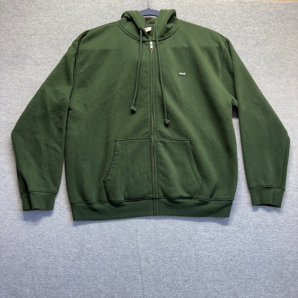 Levis Every Day Full Zip Hoodie Womens Small Green Long Sleeve Sweatshirt New